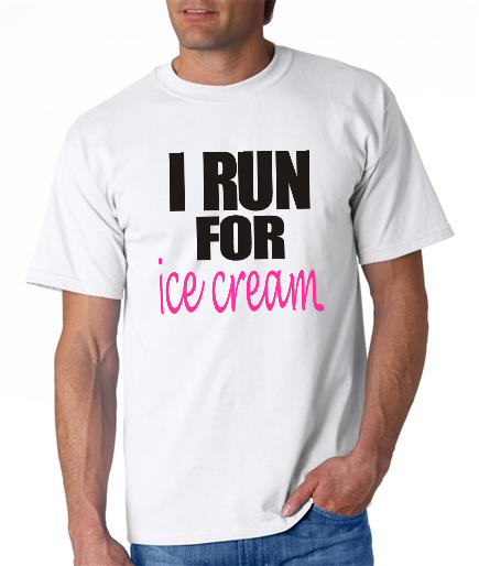 Running - I Run For Ice Cream - Mens White Short Sleeve Shirt
